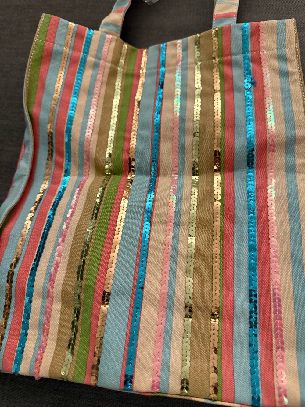 Bestini Striped Multicolor Sequin Tote Bag from Pari